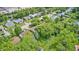 Beautiful aerial view of a neighborhood with lush green trees and well-maintained homes next to a river at 5401 Padre Ln, Indianapolis, IN 46237