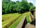 Expansive backyard view features a lush lawn leading to a serene pond, all enclosed by a charming wooden fence at 600 Old Moore Rd, Martinsville, IN 46151