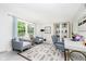 Bright living room with a geometric rug, natural light, and comfortable seating arrangement at 6146 Rucker Rd, Indianapolis, IN 46220