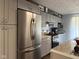 Kitchen with stainless steel appliances, gray cabinetry, and ample counter space for cooking at 75 Byram Blvd, Martinsville, IN 46151