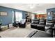 Spacious living room with lots of light, a ceiling fan and an adjacent kitchen at 1375 Crabapple Rd, Franklin, IN 46131