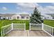 Backyard view framed by white fence includes lawn and neighboring homes at 15937 Marsala Dr, Fishers, IN 46037