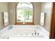 Bright bathroom showcasing a jacuzzi tub, a large window, and decorative accents at 1739 S County Road 450 E, Avon, IN 46123