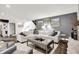 Bright, spacious living room featuring a stone fireplace, and modern decor at 3528 E 116Th St, Carmel, IN 46033