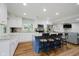 Modern kitchen with an island, white cabinets, stainless steel appliances, and eat in bar at 6492 Osprey Dr, Nineveh, IN 46164