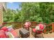 Outdoor deck featuring stylish seating and lush green tree views at 7818 Fawnwood Dr, Indianapolis, IN 46278