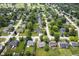 Aerial view showcasing a residential neighborhood with well-kept lawns and mature trees at 11418 Geist Valley Dr, Indianapolis, IN 46236
