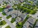 A beautiful aerial view of a meticulously planned residential neighborhood with mature trees and well-kept lawns at 12976 Walbeck Dr, Fishers, IN 46037