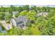 Aerial view of backyard with stone patio and outdoor dining area at 13304 Landwood Dr, Fishers, IN 46037