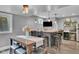 Finished basement with a kitchenette, dining area, and pendant lighting at 13304 Landwood Dr, Fishers, IN 46037