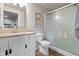 Charming bathroom with updated fixtures and a modern shower at 1497 Maple Ridge Ct, Columbus, IN 47201
