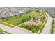 Birds eye view of the neighborhood park featuring a playground, green space, and walking paths at 1505 Avondale Dr, Westfield, IN 46074