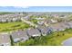 Sprawling community aerial with a pond surrounded by lush lawns, well-maintained houses, and a shared yard at 1505 Avondale Dr, Westfield, IN 46074