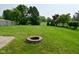 Expansive backyard featuring a fire pit, lush lawn, and fenced boundary at 15524 Follow Dr, Noblesville, IN 46060