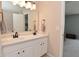 Double sink bathroom vanity with a large mirror and updated fixtures at 15524 Follow Dr, Noblesville, IN 46060