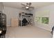 This bedroom is spacious and features a bed and desk combo with lots of natural light at 15524 Follow Dr, Noblesville, IN 46060