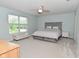 This bright bedroom features a ceiling fan and large windows that provide great natural light at 15524 Follow Dr, Noblesville, IN 46060
