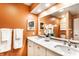 Stylish bathroom with double sinks, modern fixtures, and ample counter space at 1663 Cloister Dr, Indianapolis, IN 46260