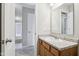 Bathroom featuring granite countertop, single sink, and wood cabinets at 1739 Wedgewood Pl, Avon, IN 46123