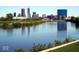 Scenic aerial view of Indianapolis skyline reflected in the Central Canal at 2014 W Michigan St, Indianapolis, IN 46222