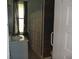 Cozy bathroom with a vanity, mirror, and shower with patterned curtain at 4747 Guion Rd, Indianapolis, IN 46254