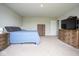 Bedroom featuring a full sized bed and a TV on top of the dresser at 4832 W Safford Dr, New Palestine, IN 46163