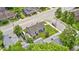 Aerial view shows the home with a fenced yard and convenient access to the street at 5203 Carrollton Ave, Indianapolis, IN 46220