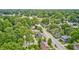 Aerial view of the residential area, highlighting tree coverage, and street layouts at 5203 Carrollton Ave, Indianapolis, IN 46220