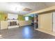 Finished basement featuring fireplace and workout equipment at 6837 Littleton Dr, Indianapolis, IN 46221