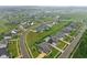 Wide aerial view of a residential area with beautiful homes and landscaped yards at 8165 Oakley Ter, Zionsville, IN 46077