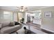 Open floor plan featuring a living room and kitchen with stainless appliances at 9378 N County Road 75 W, Lizton, IN 46149