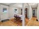 Inviting dining area with charming hardwood floors and access to outdoor views at 9974 N 850 W, Fairland, IN 46126