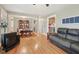 Open-concept living and dining areas with hardwood floors and great natural light at 9974 N 850 W, Fairland, IN 46126