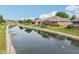 Aerial view of the backyard of homes along the pond at 1027 Plum St # 39, Brownsburg, IN 46112