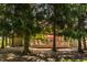 Beautiful outdoor deck surrounded by mature trees, creating a secluded and serene ambiance at 1229 Helford Ln, Carmel, IN 46032