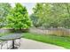 Backyard featuring green grass, mature trees and wood fence at 12679 Chargers Ct, Fishers, IN 46037