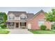 Charming two-story home featuring a covered front porch and a well-maintained lawn at 12679 Chargers Ct, Fishers, IN 46037