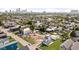 Picturesque aerial view of a neighborhood with city skyline in the distance at 1717 Carrollton Ave, Indianapolis, IN 46202
