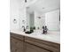 Bright bathroom with double sinks, a spacious vanity, and modern fixtures at 1717 Carrollton Ave, Indianapolis, IN 46202