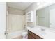 Traditional bathroom features vanity, toilet, bathtub, shower combination, and storage at 18005 Gasparilla Ct, Westfield, IN 46062