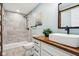 Stylishly updated bathroom with modern fixtures and finishes plus a walk-in shower at 18998 Beverly Shones Ln, Noblesville, IN 46062
