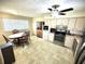 Functional kitchen with stainless steel appliances, ample counter space, and a cozy dining area at 22 Brooklyn Ct, Mooresville, IN 46158