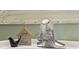 Close-up on a bathroom sink with modern faucet, decorations and framed mirror at 2247 Rolling Hill Ct, Columbus, IN 47201
