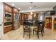 Spacious kitchen features stainless steel appliances and a large center island with seating at 2457 N Centerline Rd, Franklin, IN 46131