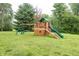 Backyard playground with swings, slide, and other play structures for hours of fun and activity at 2457 N Centerline Rd, Franklin, IN 46131