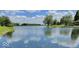 Scenic view of the property's lake, showcasing the tranquil waterfront scenery and lush green shoreline at 317 W State Road 44, Franklin, IN 46131