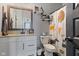 Adorable bathroom featuring playful woodland themed decor and a single sink vanity at 3599 Chalmers Dr, Bargersville, IN 46106