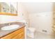 Compact bathroom featuring a vanity with granite countertop and a toilet at 391 W 500 S, Anderson, IN 46013