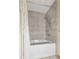 Shower with a tiled surround, and modern shower head at 421 Kingsway Ct, Mooresville, IN 46158