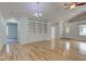 Spacious living room with hardwood floors and built-in shelving at 524 S Meridian S St, Lebanon, IN 46052